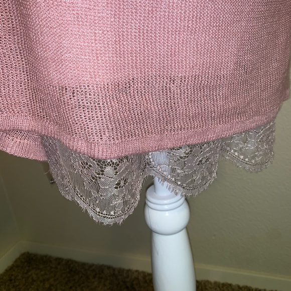 Free People Blush Lace Knit Sweater Dress - Picture 3 of 7